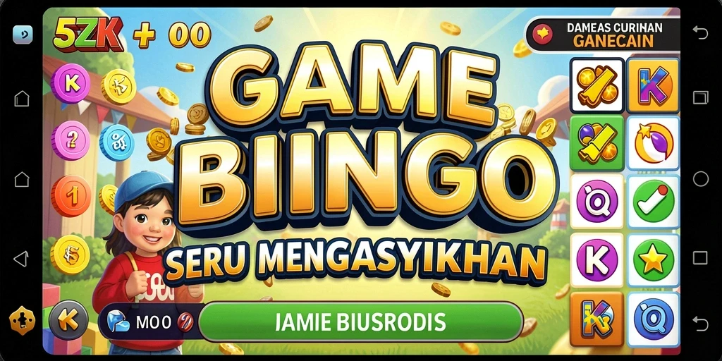 Tampilan interaktif dari gameplay Bingo di 5ZK yang seru.