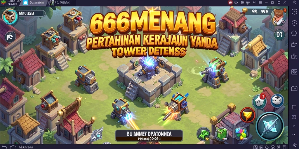 Tampilan aksi mendebarkan dari game Tower Defense 666MENANG.