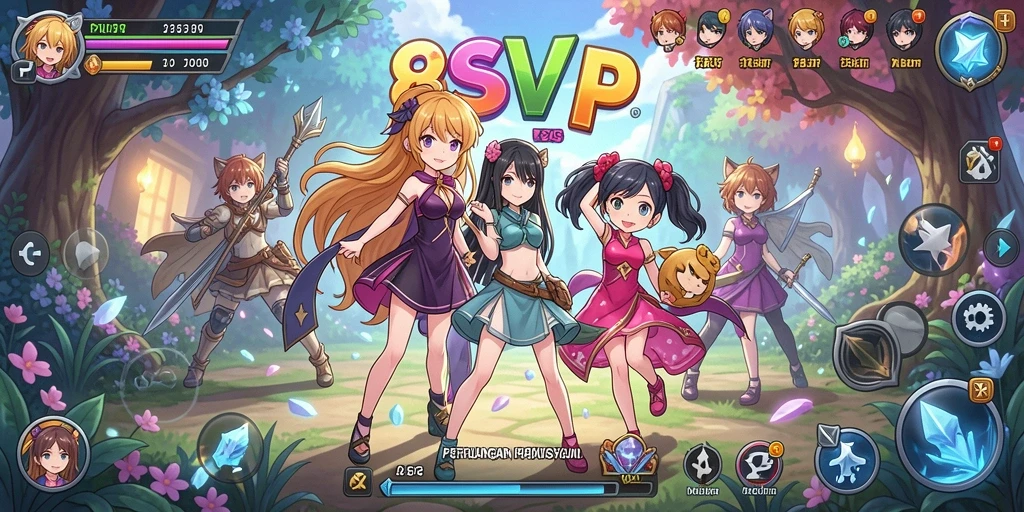 Screenshot gameplay 8SVIP yang menampilkan karakter anime dalam aksi.