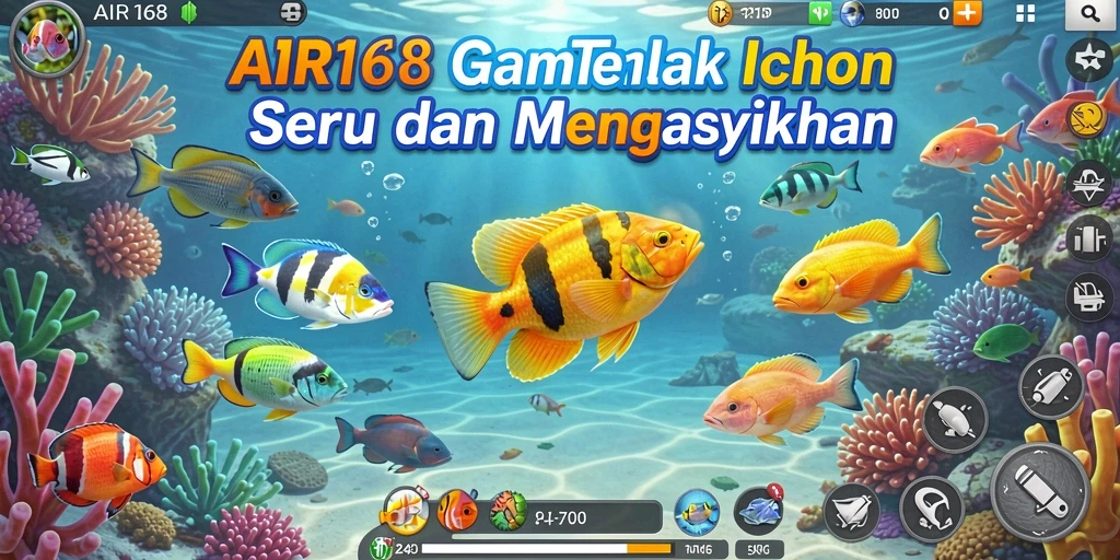 Tampilan gameplay seru dalam AIR168 saat menembak ikan.