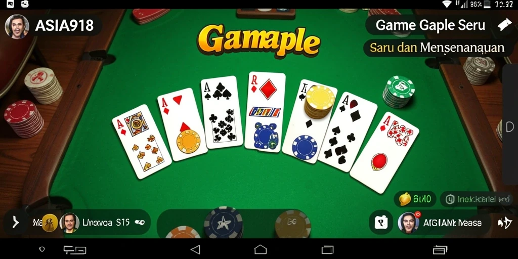 Tampilan screenshot gameplay ASIA918 yang menampilkan keseruan Gaple.