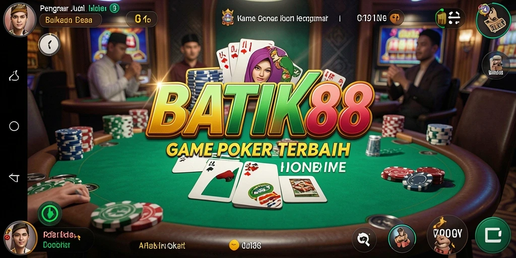 Tampilan gameplay poker yang seru di BATIK88.
