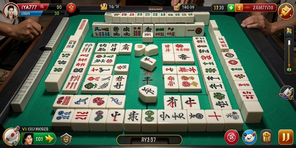 Tangkapan layar menunjukkan aksi seru gameplay Mahjong di IYA777.