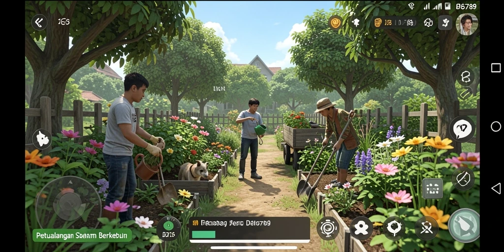 Gameplay seru JP6789 menampilkan grafik menawan dan aktivitas berkebun.