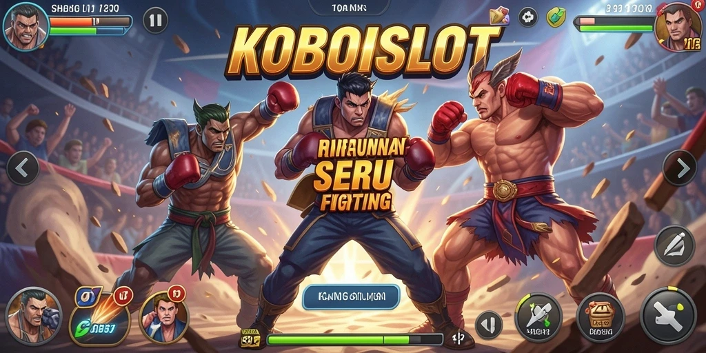 Screenshot utama KOBOISLOT menampilkan pertarungan yang seru dan dinamis.
