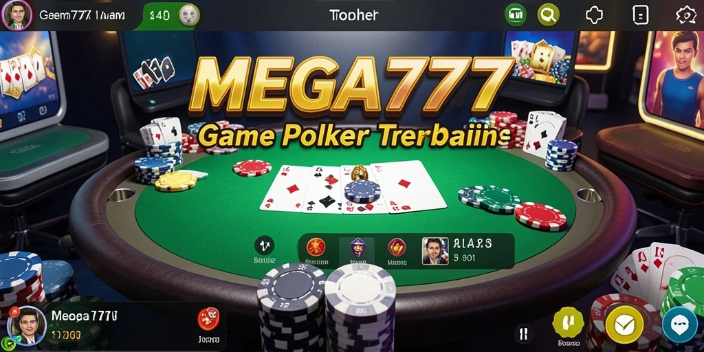 Tampilan gameplay seru dalam permainan Poker MEGA777.