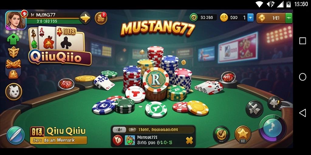 Tampilan menarik dari gameplay QiuQiu MUSTANG77.