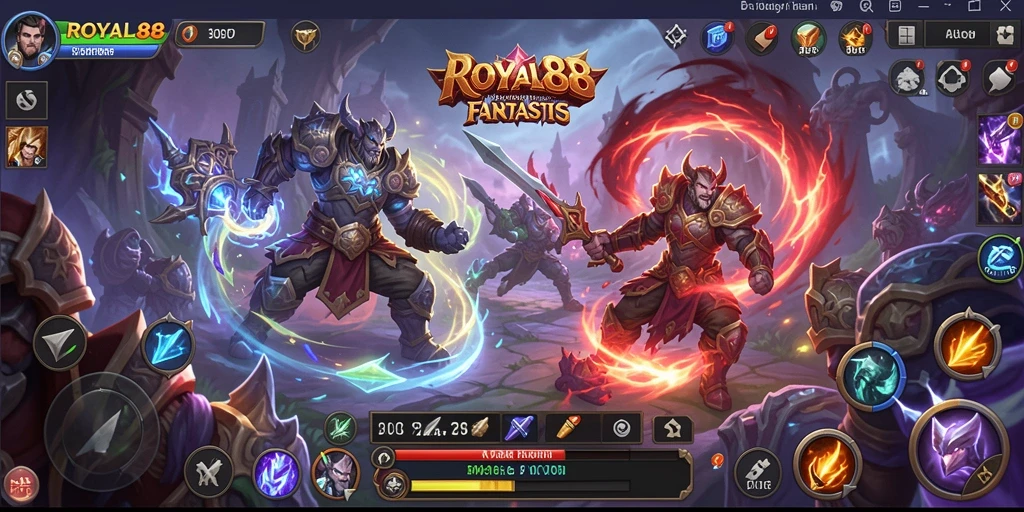 Tampilan gameplay epik dalam ROYAL88 yang penuh aksi dan strategi.