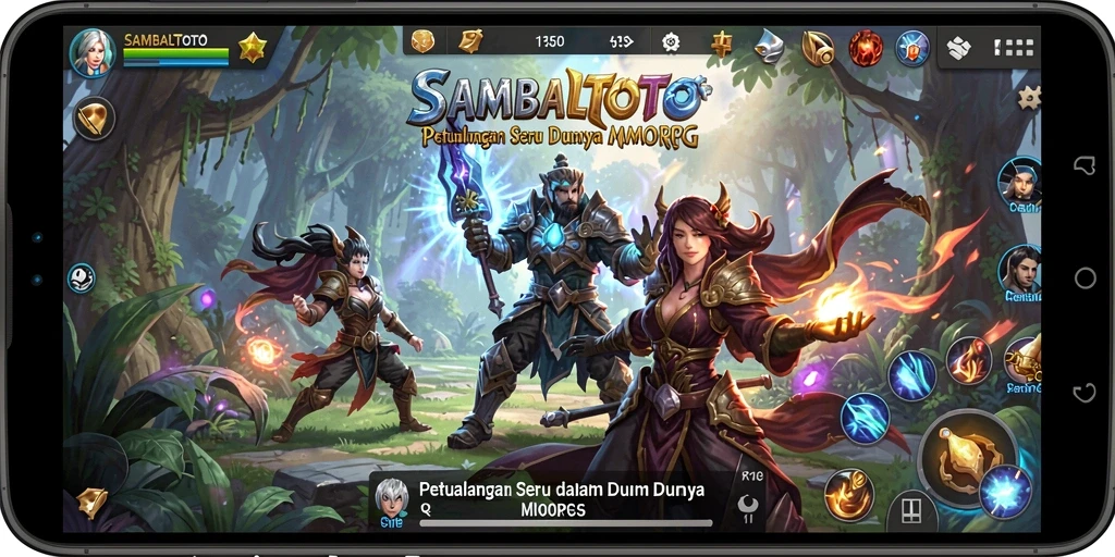 Tangkapan layar utama SAMBALTOTO yang menampilkan aksi seru gameplay MMORPG.