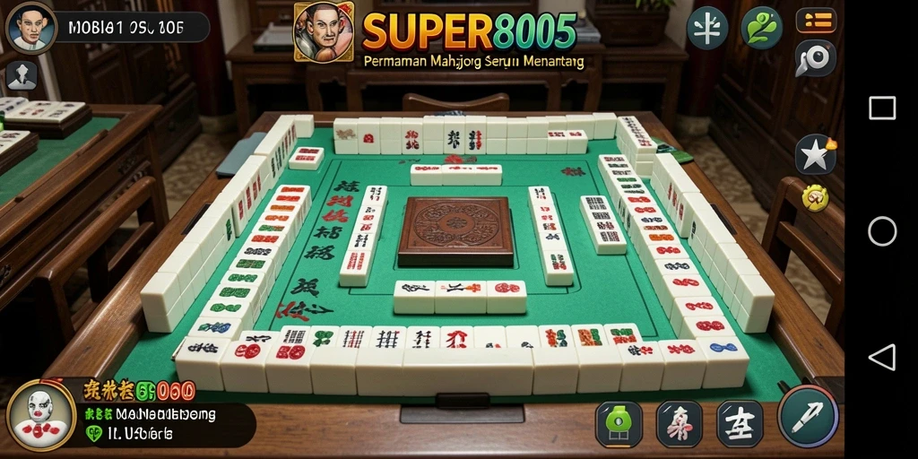 Screenshot SUPER805 menampilkan pemain merangkai ubin Mahjong dengan strategis.