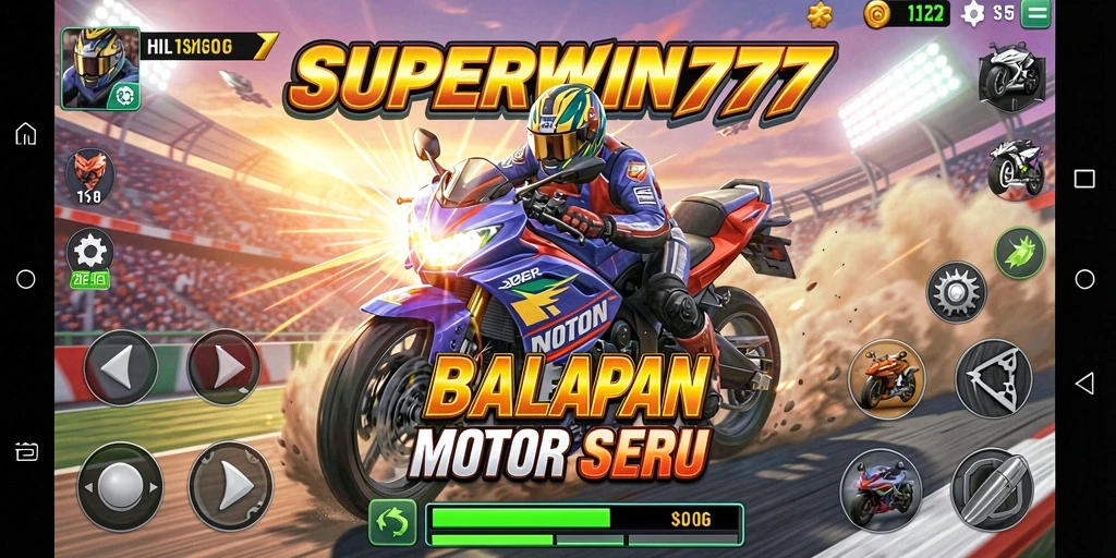 Gameplay seru balapan motor di SUPERWIN777.