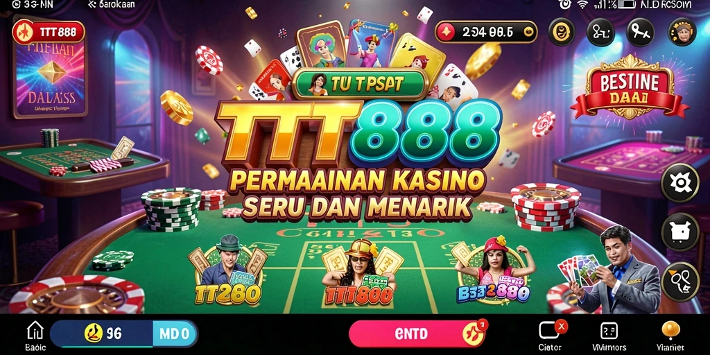 Tampilan permainan Kasino yang menarik dan penuh warna di TTT888.