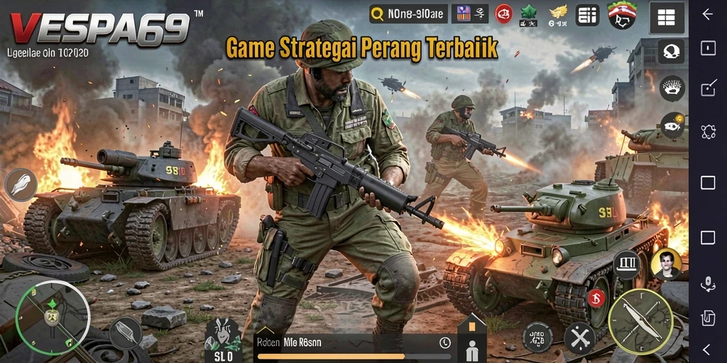 Tampilkan gameplay mendebarkan VESPA69 dalam pertempuran strategis.